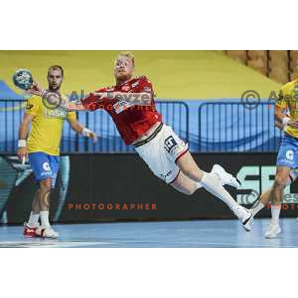 in action during EHF Champions League handball match between Celje Pivovarna Lasko and Aalborg in Arena Zlatorog, Celje, Slovenia on September 16, 2020