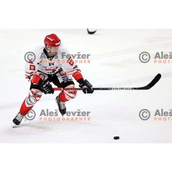Andrej Hebar in action during semi-final of Slovenian Ice-Hockey Cup between SZ Olimpija and SIJ Acroni Jesenice in Tivoli Hall, Ljubljana, Slovenia on September 18, 2020