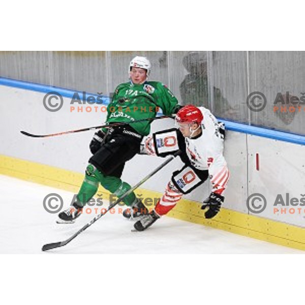 Miha Logar in action during semi-final of Slovenian Ice-Hockey Cup between SZ Olimpija and SIJ Acroni Jesenice in Tivoli Hall, Ljubljana, Slovenia on September 18, 2020
