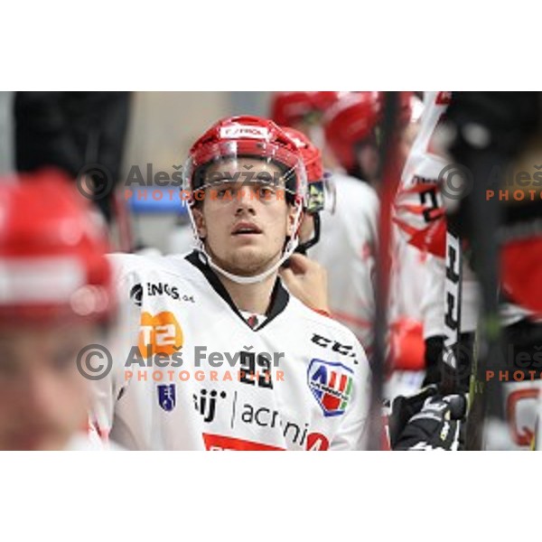 in action during semi-final of Slovenian Ice-Hockey Cup between SZ Olimpija and SIJ Acroni Jesenice in Tivoli Hall, Ljubljana, Slovenia on September 18, 2020