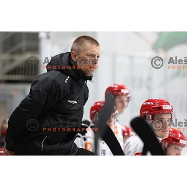 Mitja Sivic in action during semi-final of Slovenian Ice-Hockey Cup between SZ Olimpija and SIJ Acroni Jesenice in Tivoli Hall, Ljubljana, Slovenia on September 18, 2020