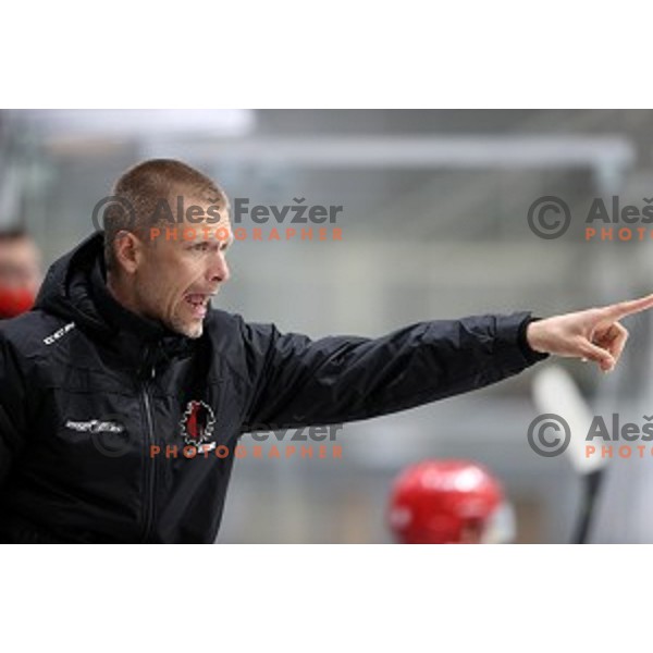 Mitja Sivic in action during semi-final of Slovenian Ice-Hockey Cup between SZ Olimpija and SIJ Acroni Jesenice in Tivoli Hall, Ljubljana, Slovenia on September 18, 2020