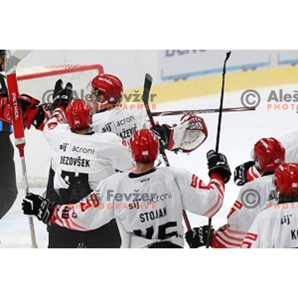 in action during semi-final of Slovenian Ice-Hockey Cup between SZ Olimpija and SIJ Acroni Jesenice in Tivoli Hall, Ljubljana, Slovenia on September 18, 2020