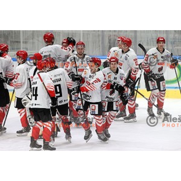 in action during semi-final of Slovenian Ice-Hockey Cup between SZ Olimpija and SIJ Acroni Jesenice in Tivoli Hall, Ljubljana, Slovenia on September 18, 2020