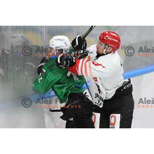 Ales Music in action during semi-final of Slovenian Ice-Hockey Cup between SZ Olimpija and SIJ Acroni Jesenice in Tivoli Hall, Ljubljana, Slovenia on September 18, 2020