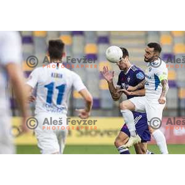 Nemanja Mitrovic vs Mitja Lotric in action during Prva liga Telekom Slovenije football match between Maribor and Celje in Ljudski vrt, Maribor, Slovenia on September 19, 2020