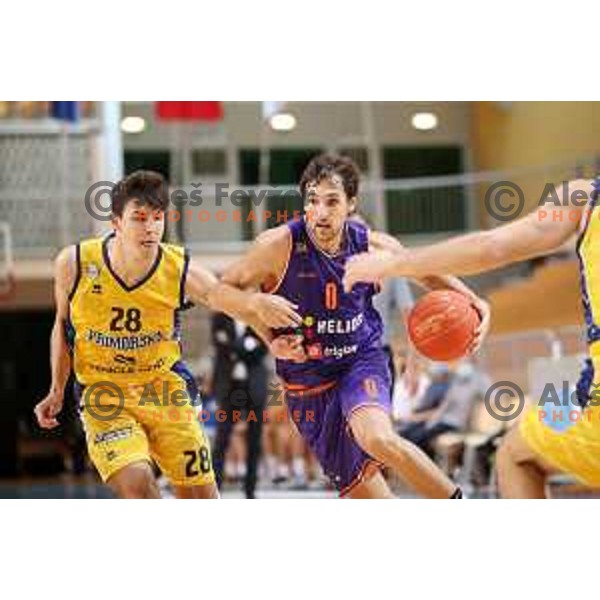 Tadej Ferme during 1.SKL basketball match between Koper Primorska and Helios Suns in Bonifika Arena, Koper on September 27, 2020