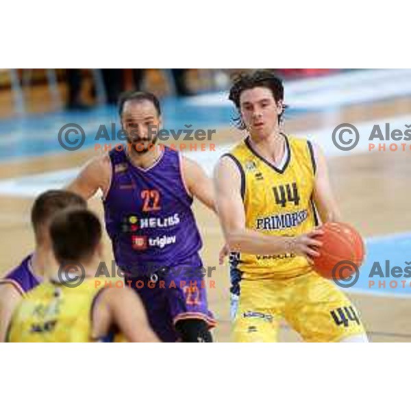 Danijel Vujasinovic and Luka Voncina during 1.SKL basketball match between Koper Primorska and Helios Suns in Bonifika Arena, Koper on September 27, 2020