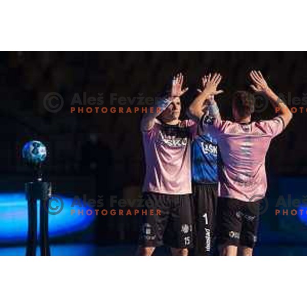 Vid Poteko in action during EHF Champions League handball match between Celje Pivovarna Lasko and Kiel in Arena Zlatorog, Celje, Slovenia on October 1, 2020