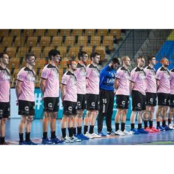 in action during EHF Champions League handball match between Celje Pivovarna Lasko and Kiel in Arena Zlatorog, Celje, Slovenia on October 1, 2020