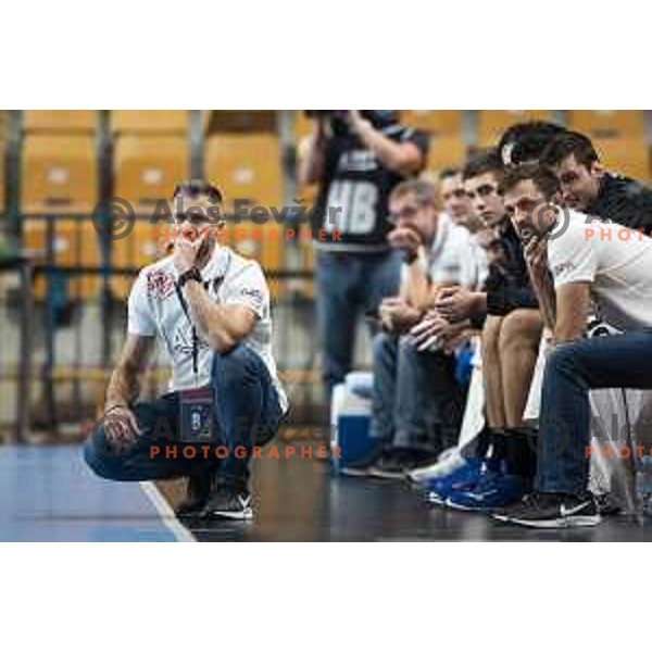 Tomaz Ocvirk, head coach of Celje Pivovarna Lasko in action during EHF Champions League handball match between Celje Pivovarna Lasko and Kiel in Arena Zlatorog, Celje, Slovenia on October 1, 2020