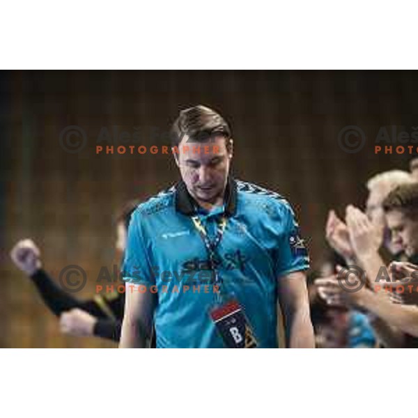 Filip Jicha, head coach of Kiel in action during EHF Champions League handball match between Celje Pivovarna Lasko and Kiel in Arena Zlatorog, Celje, Slovenia on October 1, 2020