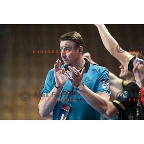 Filip Jicha, head coach of Kiel in action during EHF Champions League handball match between Celje Pivovarna Lasko and Kiel in Arena Zlatorog, Celje, Slovenia on October 1, 2020