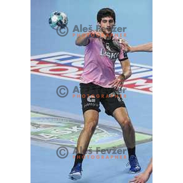 Arsenije Dragasevic in action during EHF Champions League handball match between Celje Pivovarna Lasko and Kiel in Arena Zlatorog, Celje, Slovenia on October 1, 2020