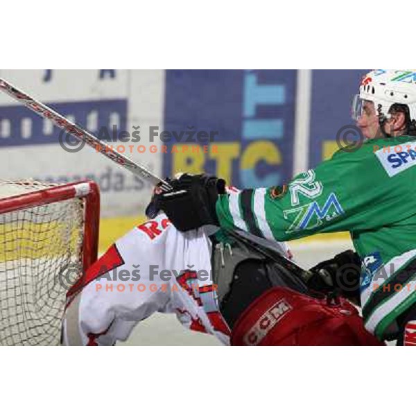 Kuznik in defense at ice-hockey game ZM Olimpija-Red Bulls Salzburg in fourth game of the Final of EBEL league, played in Ljubljana, Slovenia 20.3.2008 