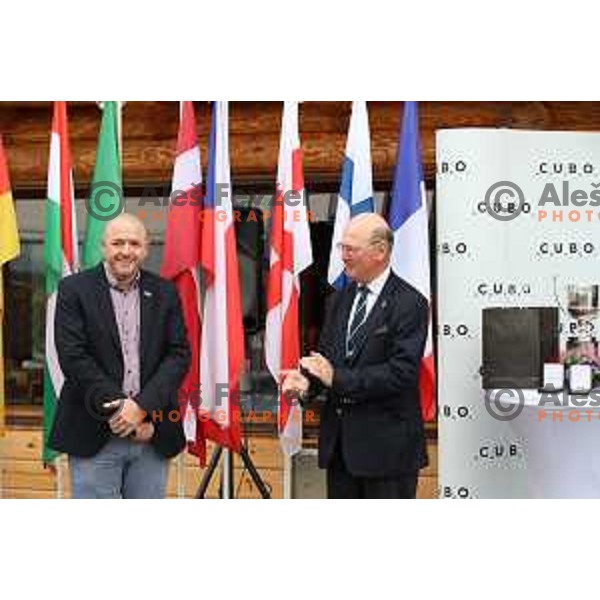 Ziga Osterc, president of Slovenian Golf Association during welcome speech at European Ladies Amateur Championship at Cubo golf course, Ljubljana, Slovenia on October 3, 2020