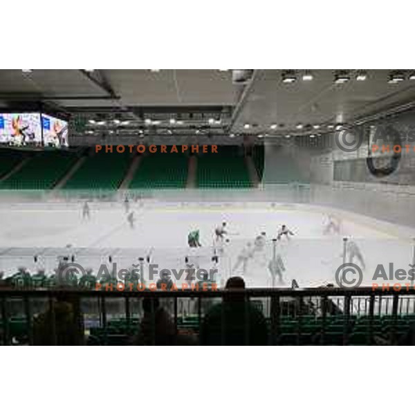in action during Alps League ice-hockey match between SZ Olimpija and SIJ Acroni Jesenice in Ljubljana, Slovenia on October 3, 2020