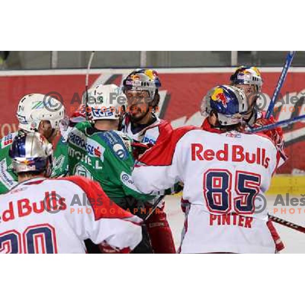 Mitchell, Kalt and Pinter at ice-hockey game ZM Olimpija-Red Bulls Salzburg in the Final of EBEL league, played in Ljubljana, Slovenia 20.3.2008. ZM Olimpija won the game 4:3 and leads series 3:1. Photo by Ales Fevzer 