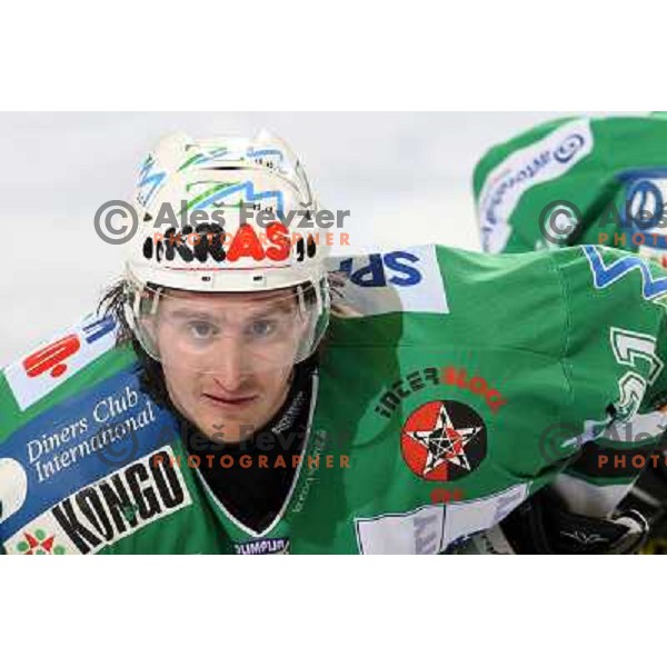 Jaka Avgustincic at ice-hockey game ZM Olimpija-Red Bulls Salzburg in the Final of EBEL league, played in Ljubljana, Slovenia 20.3.2008. ZM Olimpija won the game 4:3 and leads series 3:1. Photo by Ales Fevzer 