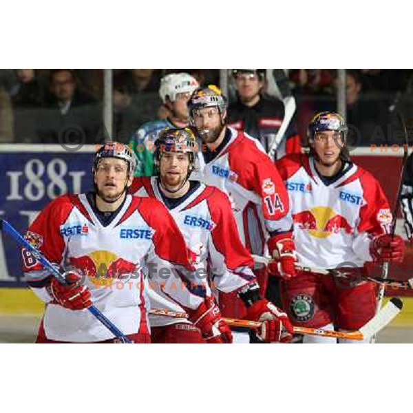 RBS players at ice-hockey game ZM Olimpija-Red Bulls Salzburg in the Final of EBEL league, played in Ljubljana, Slovenia 20.3.2008. ZM Olimpija won the game 4:3 and leads series 3:1. Photo by Ales Fevzer 