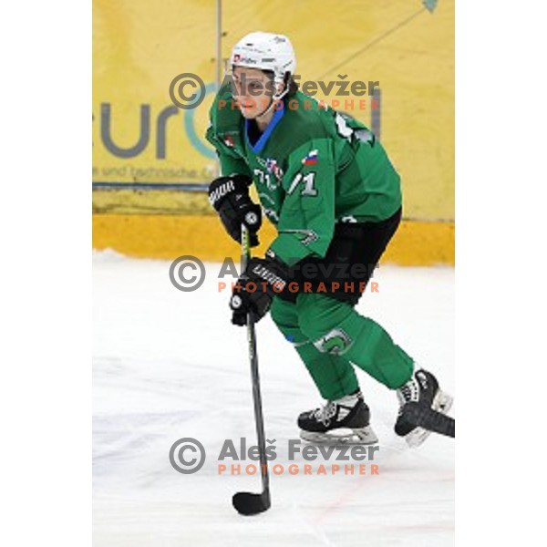Nejc Brus during Alps league ice-hockey match between Acroni Jesenice and SZ Olimpija in Podmezakla Hall, Jesenice, Slovenia on October 8, 2020