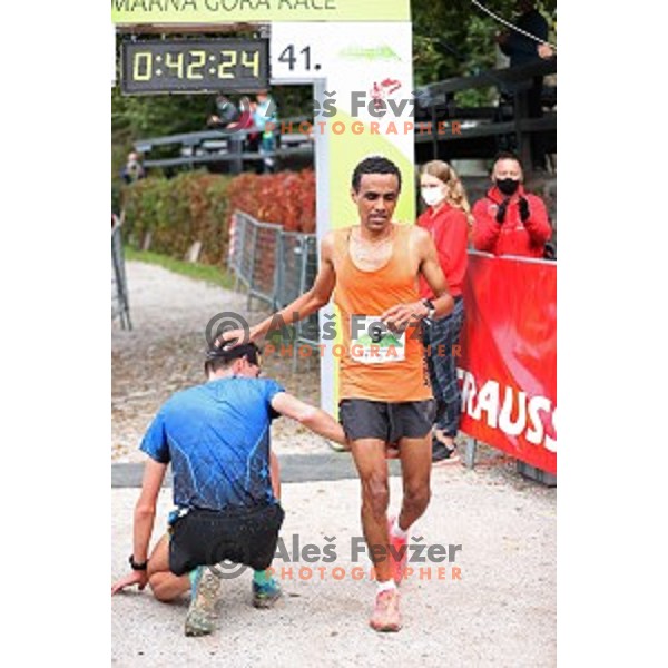 Filimon Abraham, runner-up of Smarna gora mountain race in Ljubljana, Slovenia on October 10, 2020