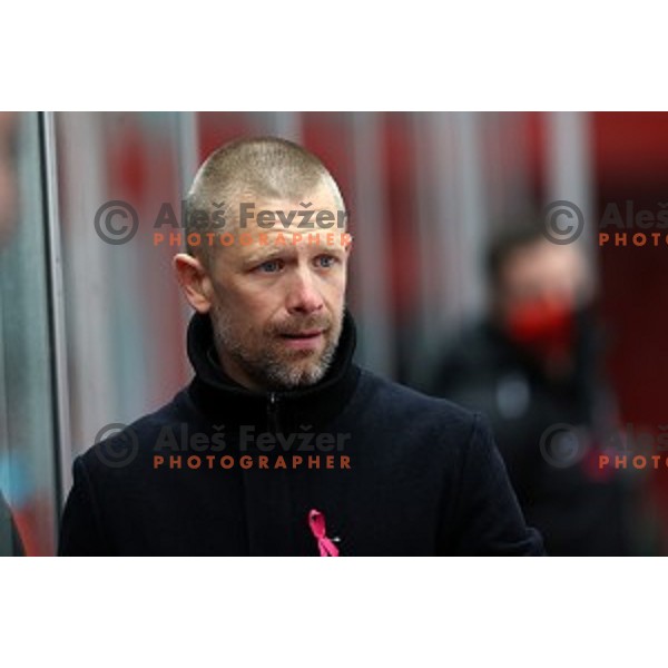 Mitja Sivic, head coach of SIJ Acroni Jesenice during Alps league ice-hockey match between SIJ Acroni Jesenice and Steel Wings Linz in Podmezakla Hall, Jesenice, Slovenia on October 10, 2020