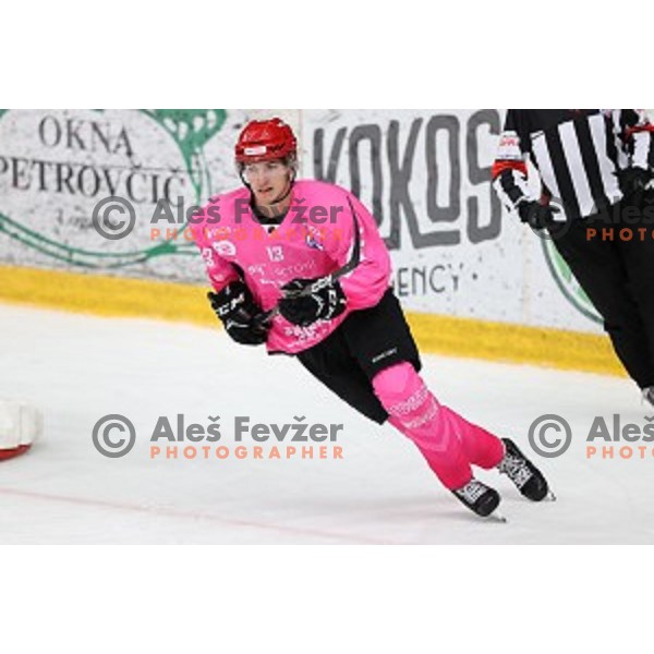 Aljosa Crnovic of SIJ Acroni Jesenice during Alps league ice-hockey match between SIJ Acroni Jesenice and Steel Wings Linz in Podmezakla Hall, Jesenice, Slovenia on October 10, 2020