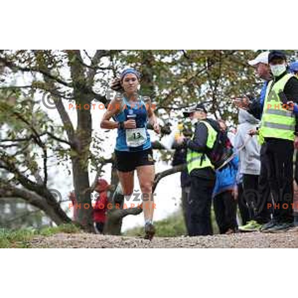Ana Cufer competes at Smarna gora mountain race in Ljubljana, Slovenia on October 10, 2020