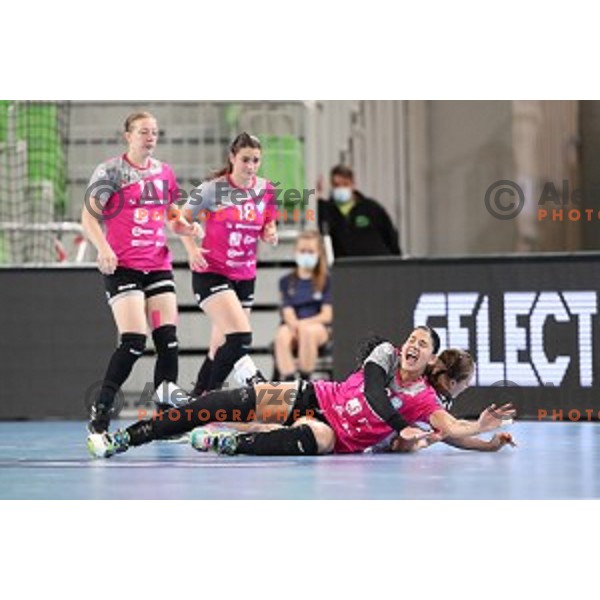 Samara Da Silva Vieira in action during EHF Champions League Women 2020-2021 handball match between Krim Mercator (SLO) and Bietigheim (GER) in SRC Stozice, Ljubljana, Slovenia on October 17, 2020