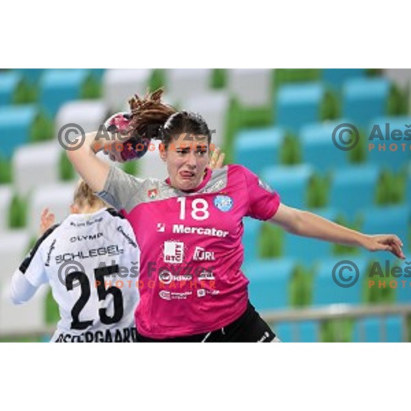 Branka Konatar in action during EHF Champions League Women 2020-2021 handball match between Krim Mercator (SLO) and Bietigheim (GER) in SRC Stozice, Ljubljana, Slovenia on October 17, 2020