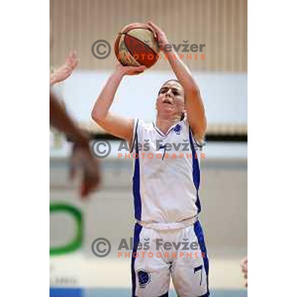 Sara Meden in action during 1.SKL Women basketball match between Jezica and Cinkarna Celje in Ljubljana, Slovenia on October 17, 2020