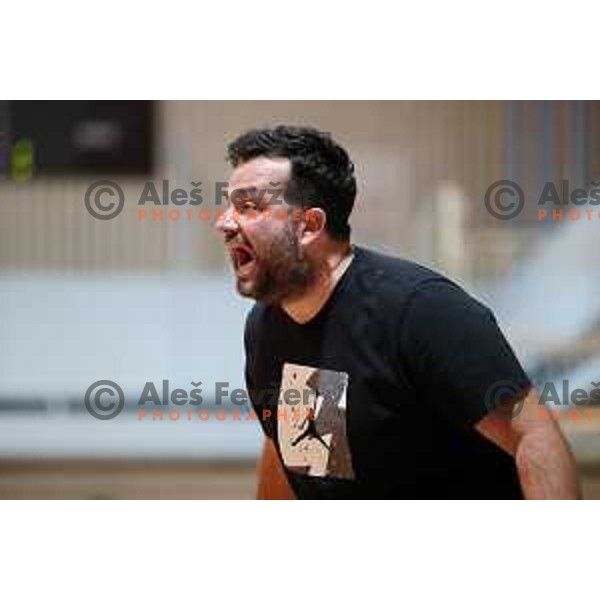 Damir Grgic in action during 1.SKL Women basketball match between Jezica and Cinkarna Celje in Ljubljana, Slovenia on October 17, 2020
