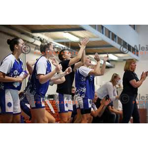 in action during 1.SKL Women basketball match between Jezica and Cinkarna Celje in Ljubljana, Slovenia on October 17, 2020