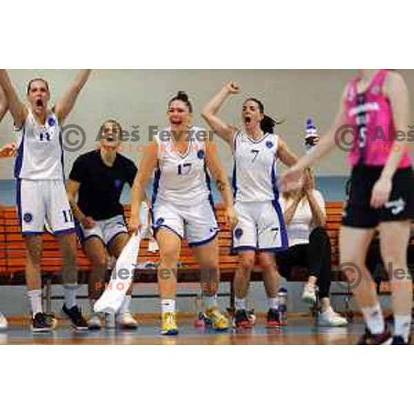 Ana Saric in action during 1.SKL Women basketball match between Jezica and Cinkarna Celje in Ljubljana, Slovenia on October 17, 2020