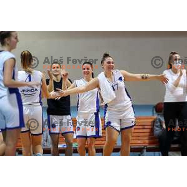 Ana Saric in action during 1.SKL Women basketball match between Jezica and Cinkarna Celje in Ljubljana, Slovenia on October 17, 2020