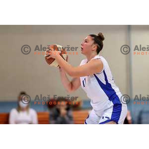Ana Saric in action during 1.SKL Women basketball match between Jezica and Cinkarna Celje in Ljubljana, Slovenia on October 17, 2020