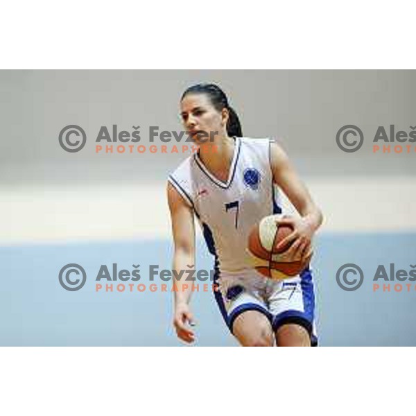 Sara Meden in action during 1.SKL Women basketball match between Jezica and Cinkarna Celje in Ljubljana, Slovenia on October 17, 2020