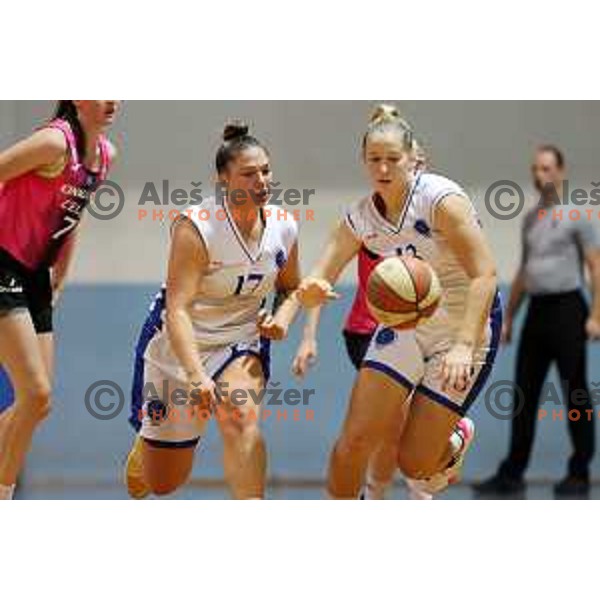 Ana Saric in action during 1.SKL Women basketball match between Jezica and Cinkarna Celje in Ljubljana, Slovenia on October 17, 2020