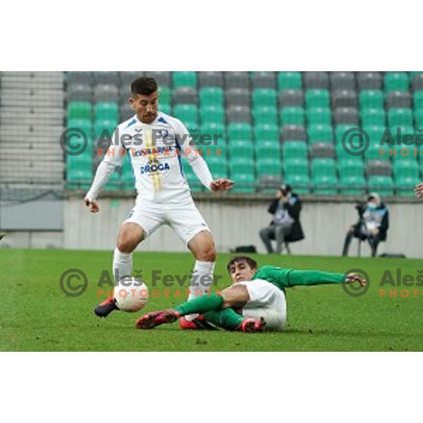 in action during Prva Liga Telekom Slovenije 2020-2021 football match between Olimpoija and Celje in SRC Stozice, Ljubljana, Slovenia on October 18, 2020