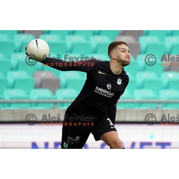 Ziga Frelih in action during Prva Liga Telekom Slovenije 2020-2021 football match between Olimpoija and Celje in SRC Stozice, Ljubljana, Slovenia on October 18, 2020