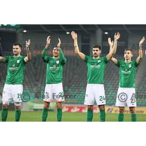 Miral Samardzic, Luka Marin, Marko Perkovic and Nik Kapun during Prva Liga Telekom Slovenije 2020-2021 football match between Olimpija and Celje in SRC Stozice, Ljubljana, Slovenia on October 18, 2020