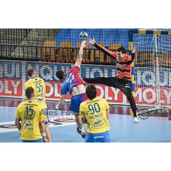 Filip Ivic in action during EHF Champions League handball match between RK Celje Pivovarna Lasko and Motor Zaporozhye in Arena Zlatorog, Celje, Slovenia on October 28, 2020