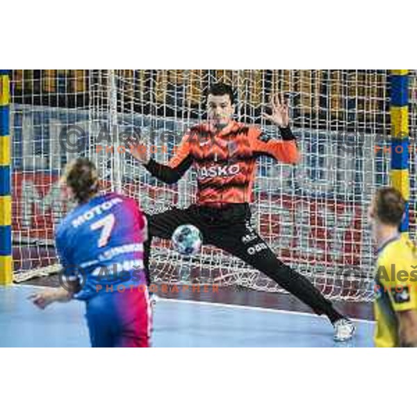 Filip Ivic in action during EHF Champions League handball match between RK Celje Pivovarna Lasko and Motor Zaporozhye in Arena Zlatorog, Celje, Slovenia on October 28, 2020