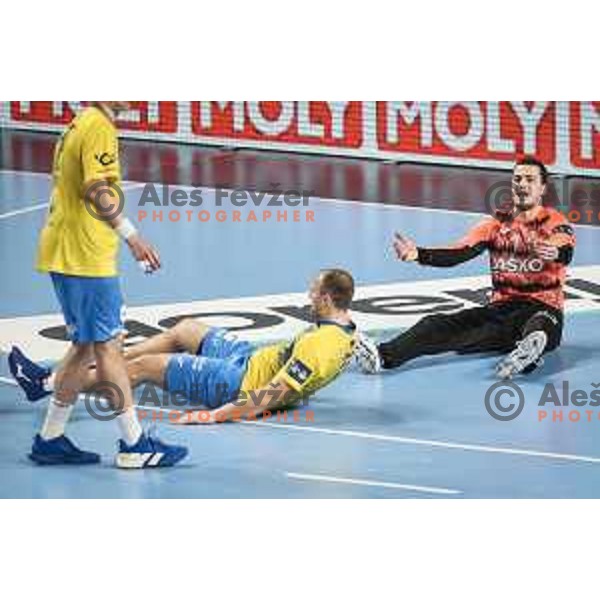 Filip Ivic in action during EHF Champions League handball match between RK Celje Pivovarna Lasko and Motor Zaporozhye in Arena Zlatorog, Celje, Slovenia on October 28, 2020