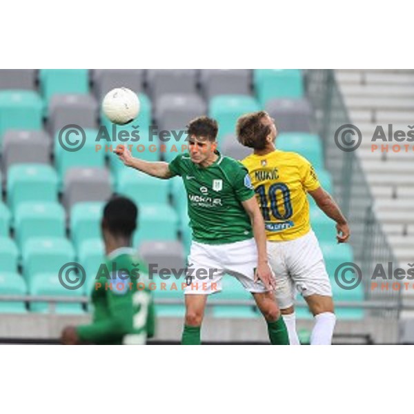 Mustafa Nukic in action during Prva Liga Telekom Slovenije 2020-2021 football match between Olimpija and Bravo in Ljubljana, Slovenia on October 29, 2020