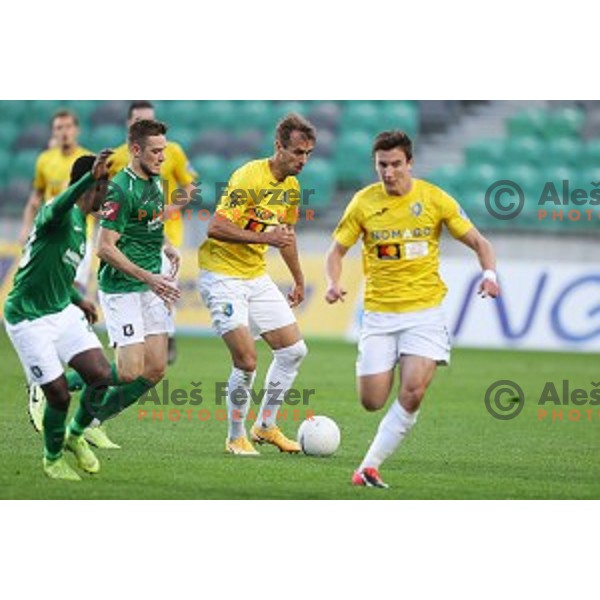 Mustafa Nukic in action during Prva Liga Telekom Slovenije 2020-2021 football match between Olimpija and Bravo in Ljubljana, Slovenia on October 29, 2020