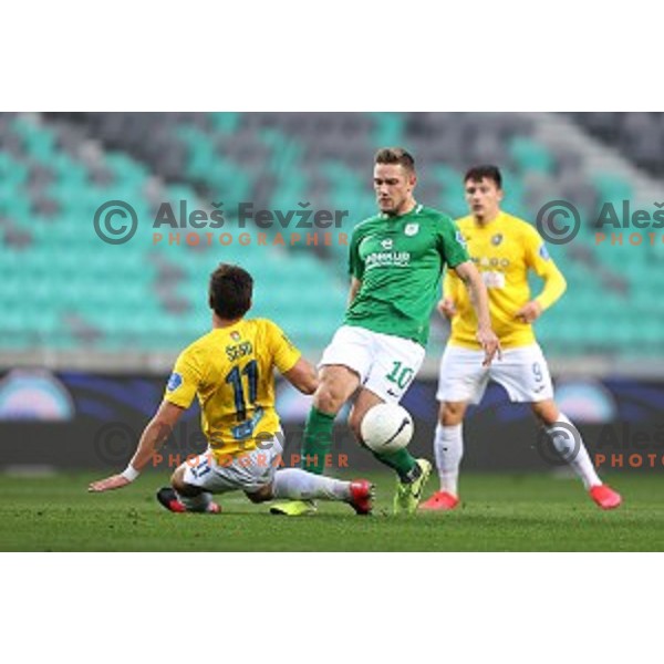 Timi Max Elsnik in action during Prva Liga Telekom Slovenije 2020-2021 football match between Olimpija and Bravo in Ljubljana, Slovenia on October 29, 2020