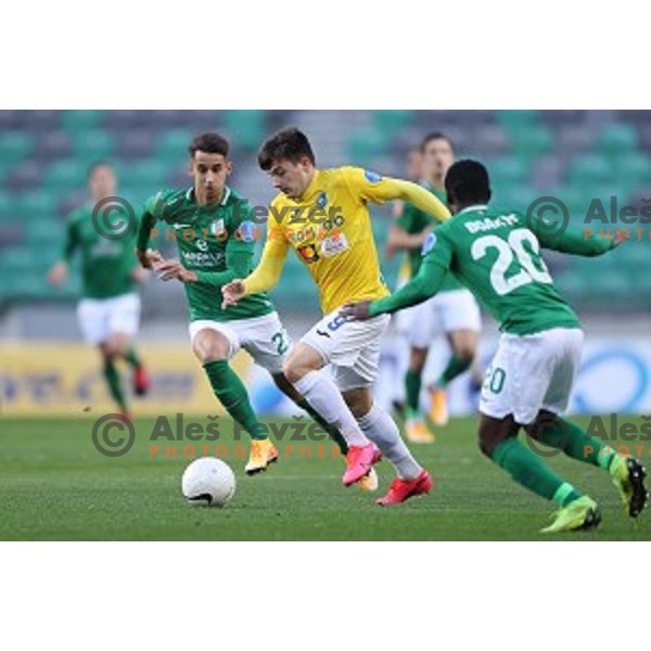 Martin Kramaric in action during Prva Liga Telekom Slovenije 2020-2021 football match between Olimpija and Bravo in Ljubljana, Slovenia on October 29, 2020