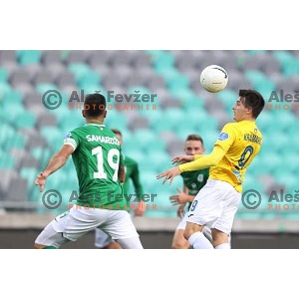 Martin Kramaric in action during Prva Liga Telekom Slovenije 2020-2021 football match between Olimpija and Bravo in Ljubljana, Slovenia on October 29, 2020